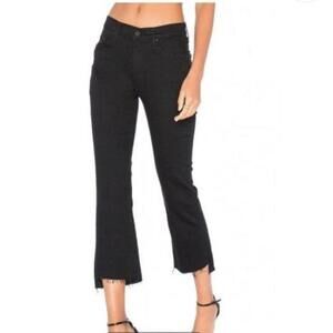 Mother Womens Insider Crop Step Fray Black Jeans High Rise Size 28